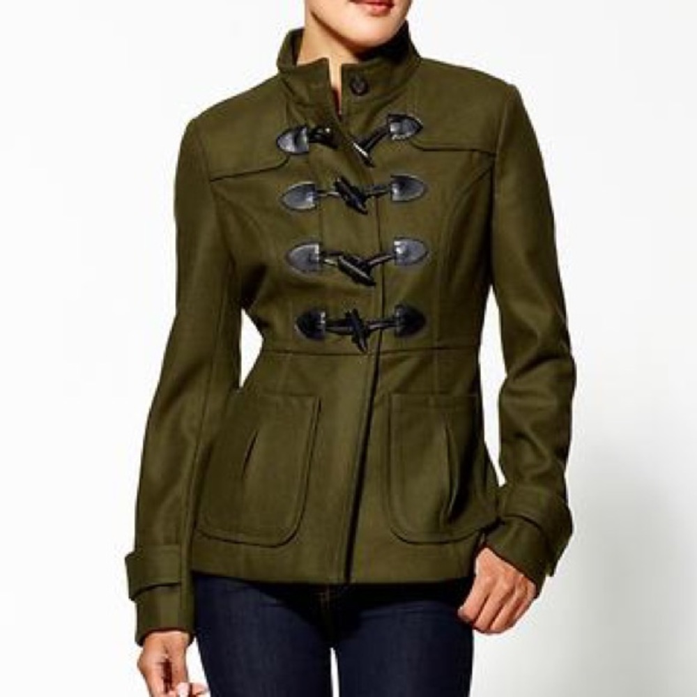 Tulle Toggle Coat in Olive